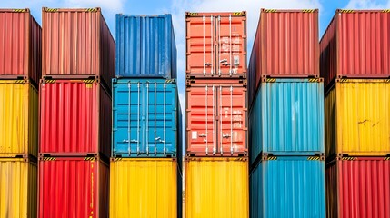Shipping container stacking event port area industrial photography urban environment aerial view logistics concept
