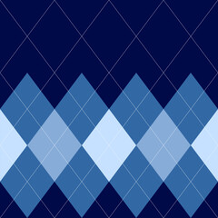 Argyle pattern of geometric rhombus. Harlequin design. Classic diamond shaped textile material for gift wrapping paper, socks, sweater, jumper, other modern textile or paper design.