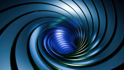 Fototapeta premium An Abstract Blue Spiral Tunnel featuring mesmerizing Light Effects in an artistic visual style. Design