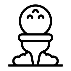 Golf Ball Line Icon