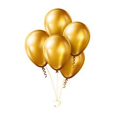 a group of gold balloons