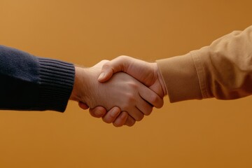 Close-up of a firm handshake signaling the successful conclusion of a job interview.