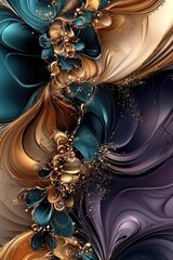 Artistic exploration of abstract forms using alcohol ink mediums.