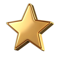 High-Quality PNG of 3d icon of a golden star Isolated on White Background – High Resolution