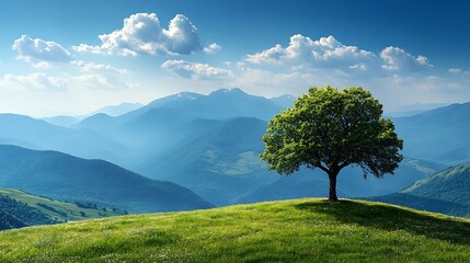 Mountain Lake Serenity Pine Trees, Blue Sky Landscape