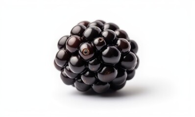 Fresh blackberries on a white background