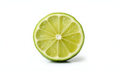 Fresh lime slice on white background