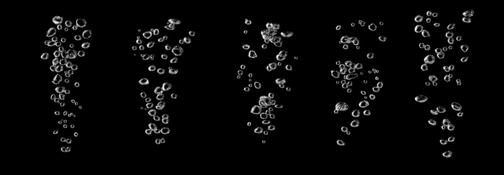 texture white water bubble liquid abstract isolated black background. concept of designing oxygen air underwater, drop small under sea, effect soda transparent.