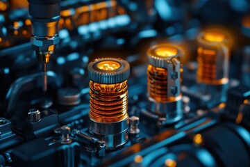 Tight frame of a vibrant flower with dew drops glistening in the morning sunlight.