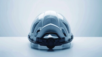 Fototapeta premium Close-Up Shot of a Lightweight Safety Helmet Centered on a White Background