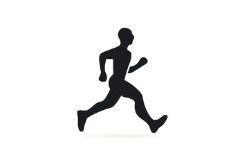 a black silhouette of a man running