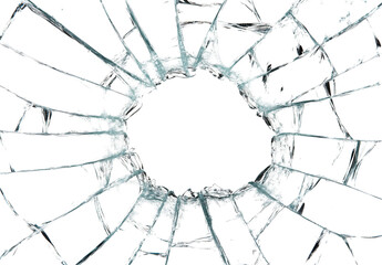 Shattered Glass Isolated on White and Transparent Background