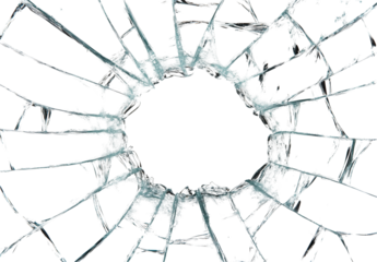 Shattered Glass Isolated on White and Transparent Background