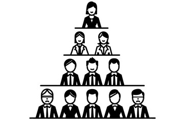 a group of people in a pyramid