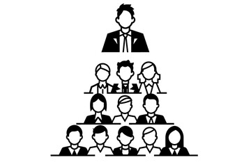 a man in a suit and tie standing in front of a group of people