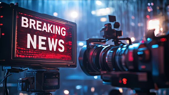 breaking news on ticker tape newsroom