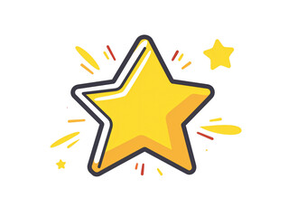 a yellow star with black outline