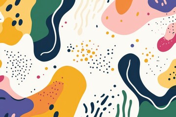 Naklejka premium Abstract colorful shapes, blobs, and dots pattern background.