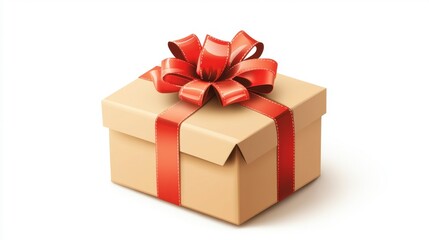 Obraz premium Gift Box with Red Bow, Festive Present, Holiday Surprise