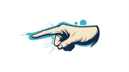 popart illustration of a human hand pointing at something with index finger