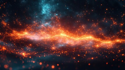 Fototapeta premium Abstract Cosmic Scene with Bright Light Patterns