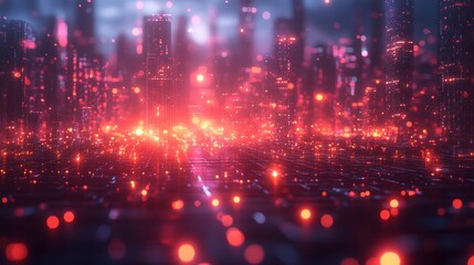 Obraz premium Abstract Data Clustering Concept in Digital Landscape