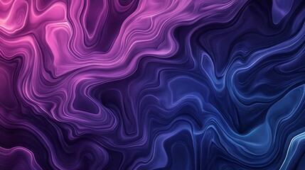 Obraz premium Fluidly Swirling Abstract Digital Painting: Vibrant Purple and Blue Hues. AI Generated