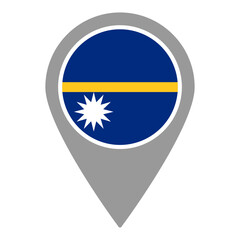 Nauru Island flag location pin, flag application, Flag on Location Pin, graphic design, map pointer, vector illustration.