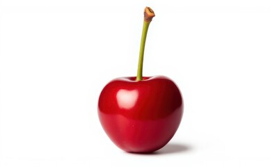 Shiny red apple on a white background