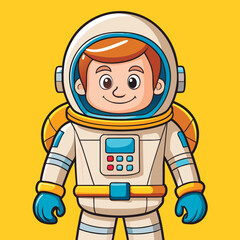 vector illustration of astronaut in spacesuit cartoon style 