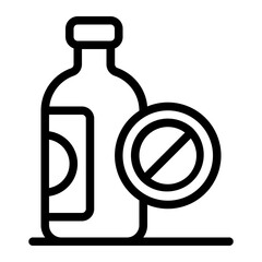 No Drinks Line Icon