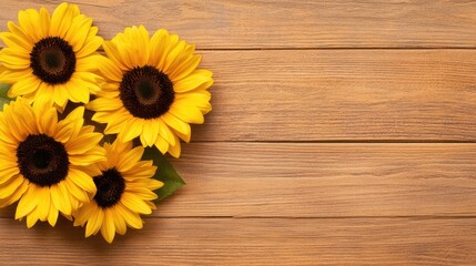 Sunflower arrangement wooden table floral photography rustic setting close-up nature's beauty