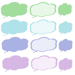 寒色くすみカラーふわふわ吹き出し