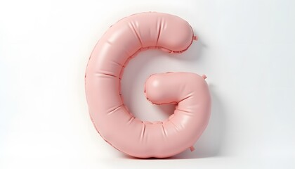 A Pink Balloon Letter G on White Background