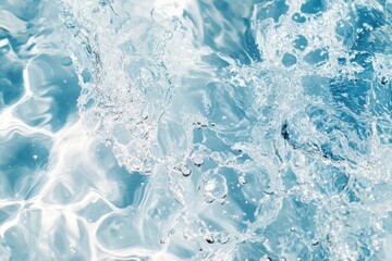 Close-up of blue water with ripples and bubbles.