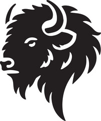 Minimalist bison head silhouette