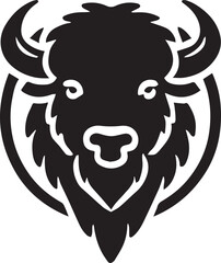 Minimalist bison head silhouette