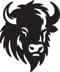Minimalist bison head silhouette