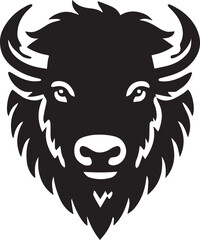 Minimalist bison head silhouette © MstSumi