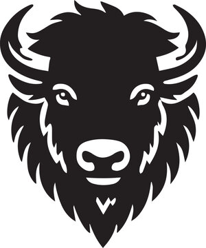 Minimalist bison head silhouette
