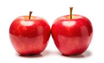 Two vibrant red apples together