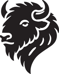 Minimalist bison head silhouette