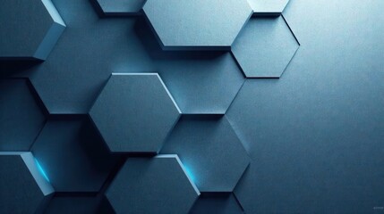 Abstract Hexagonal Pattern with Subtle Blue Glowing Accents A Modern Technological Design Texture