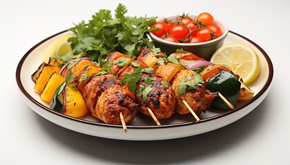 Fototapeta premium grilled chicken with vegetables