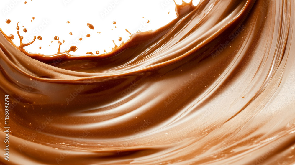 Poster dynamic flow of glossy milk chocolate