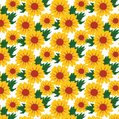 seamless pattern with yellow flowers