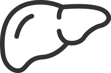 肝臓のアイコン（線画）のイラスト