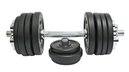 Barbells isolated on transparent background, PNG