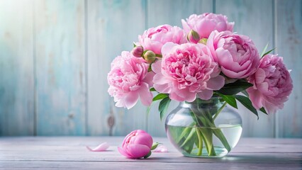Obraz premium beautiful pink peony flowers in elegant vase , lovely , pink, lovely , pink, garden, spring, vase, peony