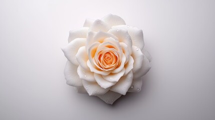 Fototapeta premium Elegant white rose flower arrangement nature photography studio setting aesthetic design close-up view beauty concept